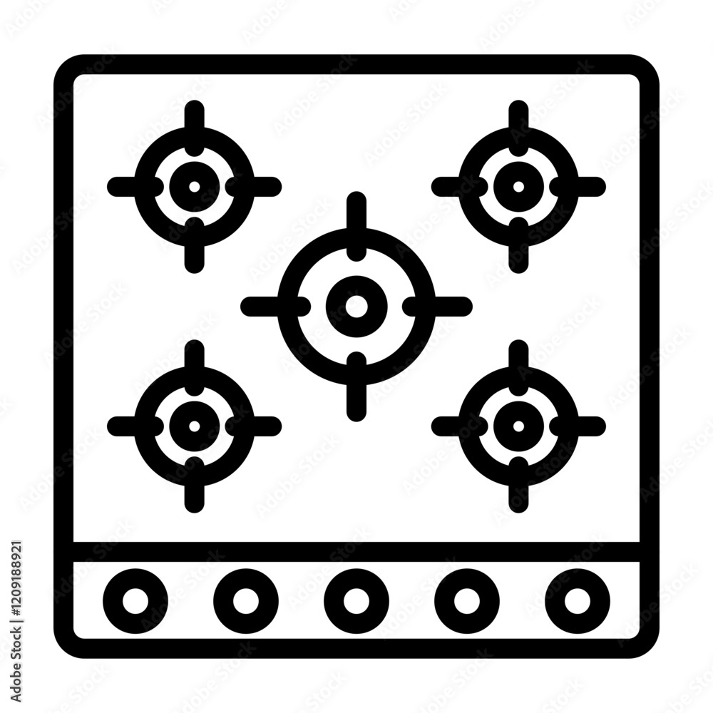 Stove Vector Line Icon Design Stove Vector Line Icon Design