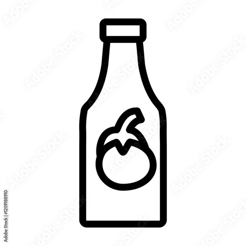 Ketchup Vector Line Icon Design