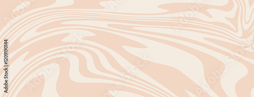 Caramel pattern background. Abstract vector melting chocolate cacao texture. Cream milk coffee swirl. Liquid choco peanut twirl bg. Psychedelic distorted trippy cocoa mass lines. Marble cake banner