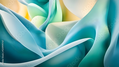 Abstract Teal Waves Flowing Design