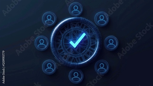 Digital verification process for user authentication online platforms graphic design virtual environment aerial view security concept
