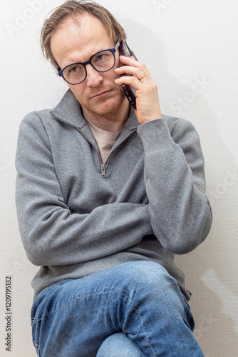 Man Engaged in a Phone Call photo