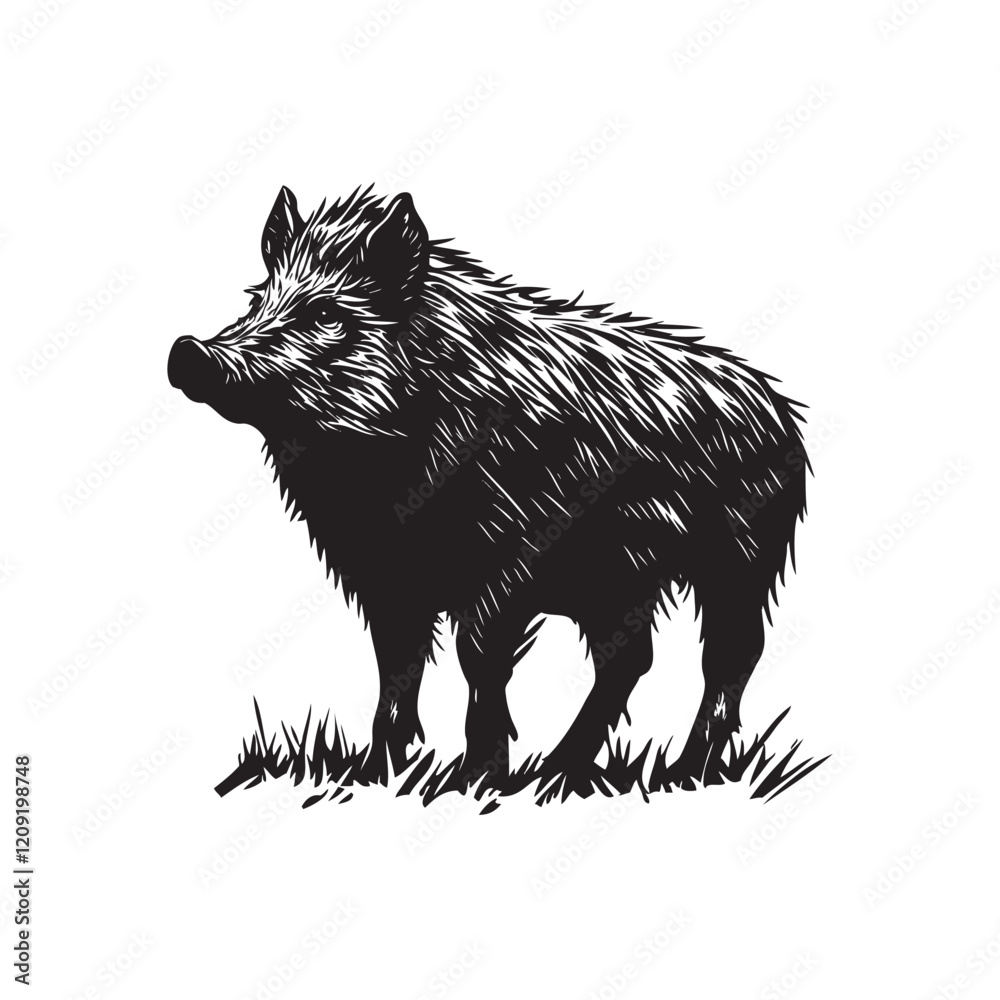 Fototapeta premium wild boar vector illustration