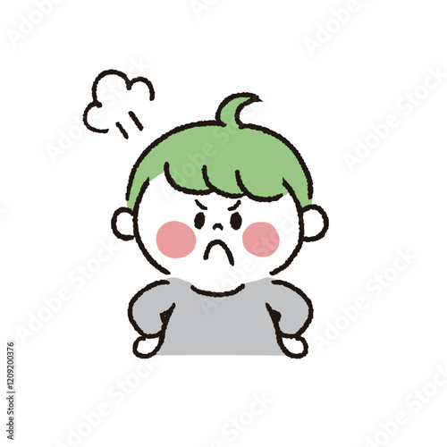 怒っている男の子