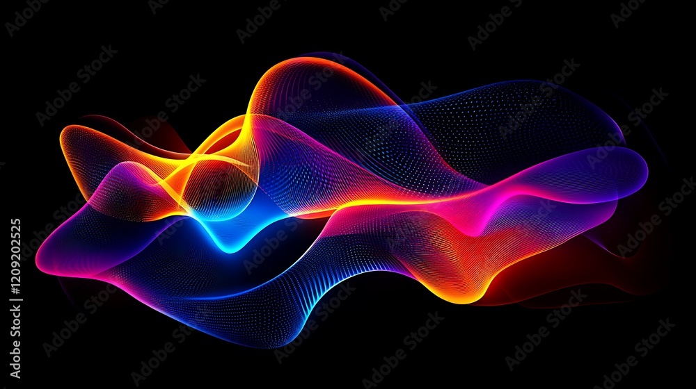 Fototapeta premium Bright Glowing Explosion of Neon Colors in Abstract Art
