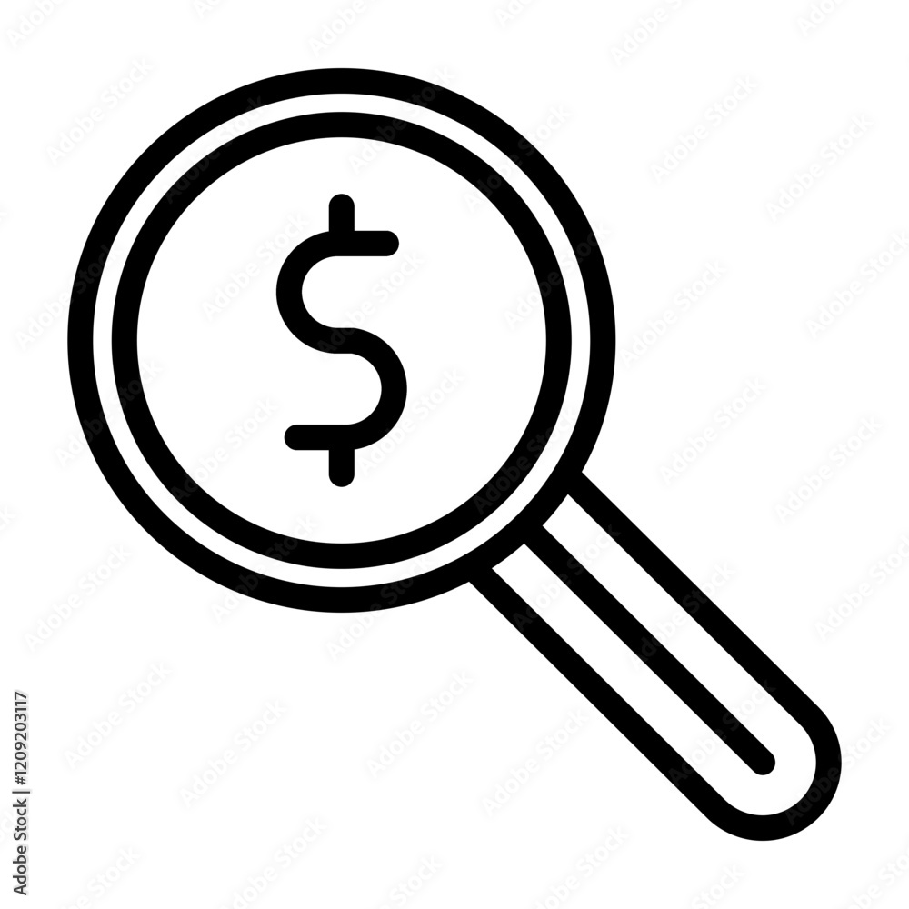 Financial Analysis Vector Line Icon Design Financial Analysis Vector Line Icon Design