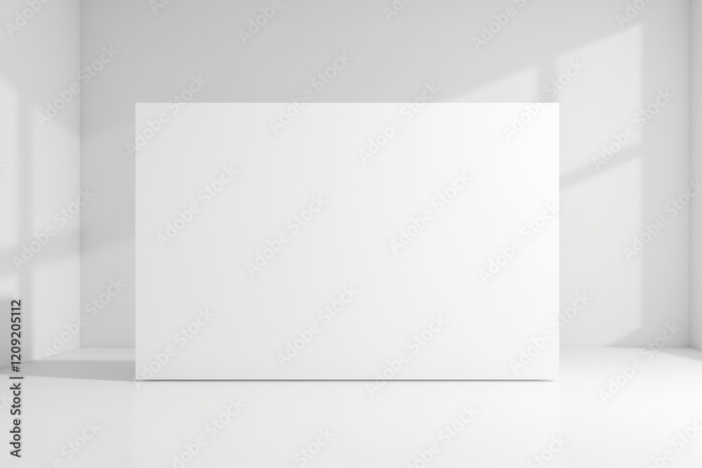 custom made wallpaper toronto digitalMinimalist White Studio Space with Blank Billboard for Creative Advertising or Art Showcase in Bright Natural Light Setting