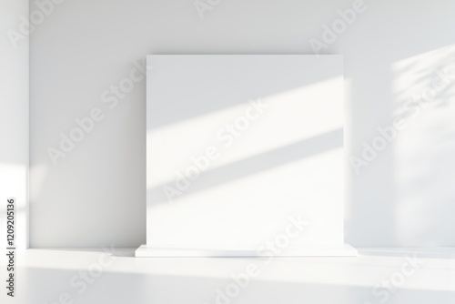 Wallpaper Mural Minimalist White Studio Space with Blank Billboard for Creative Artwork Display in Bright, Natural Lighting Torontodigital.ca