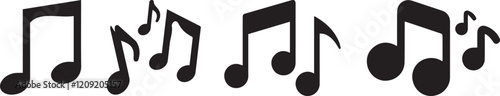 Music notes icon set, Music notes symbol, vector illustration.