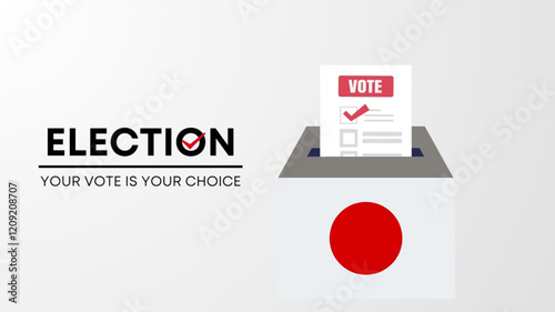  japan election 2025 concept, democracy, flag. Vector icon illustration.