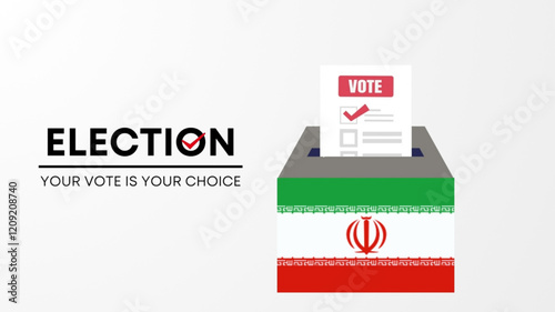  iran election 2025 concept, democracy, flag. Vector icon illustration.