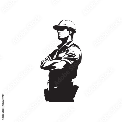 illustration of a person with a safety helmet