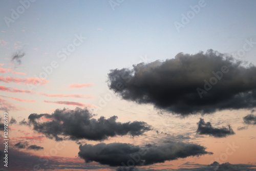 Wallpaper Mural Large dense gray clouds on evening sky Torontodigital.ca