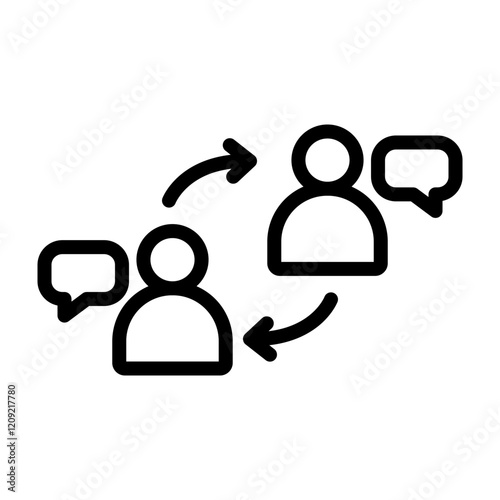PeertoPeer Chat Vector Line Icon Design