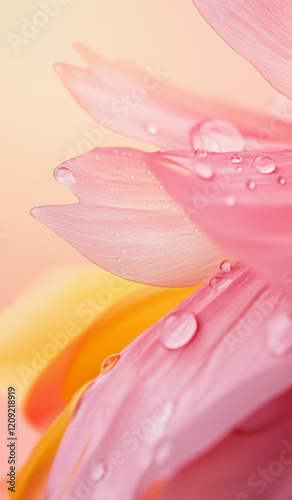 Close-Up Pink Yellow Flowers bokeh view background