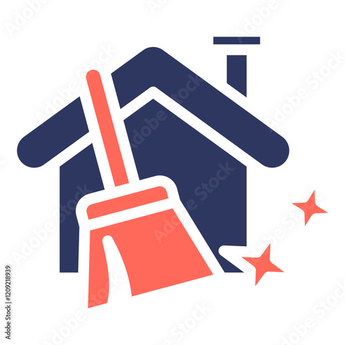 Cleaning glyph color icon