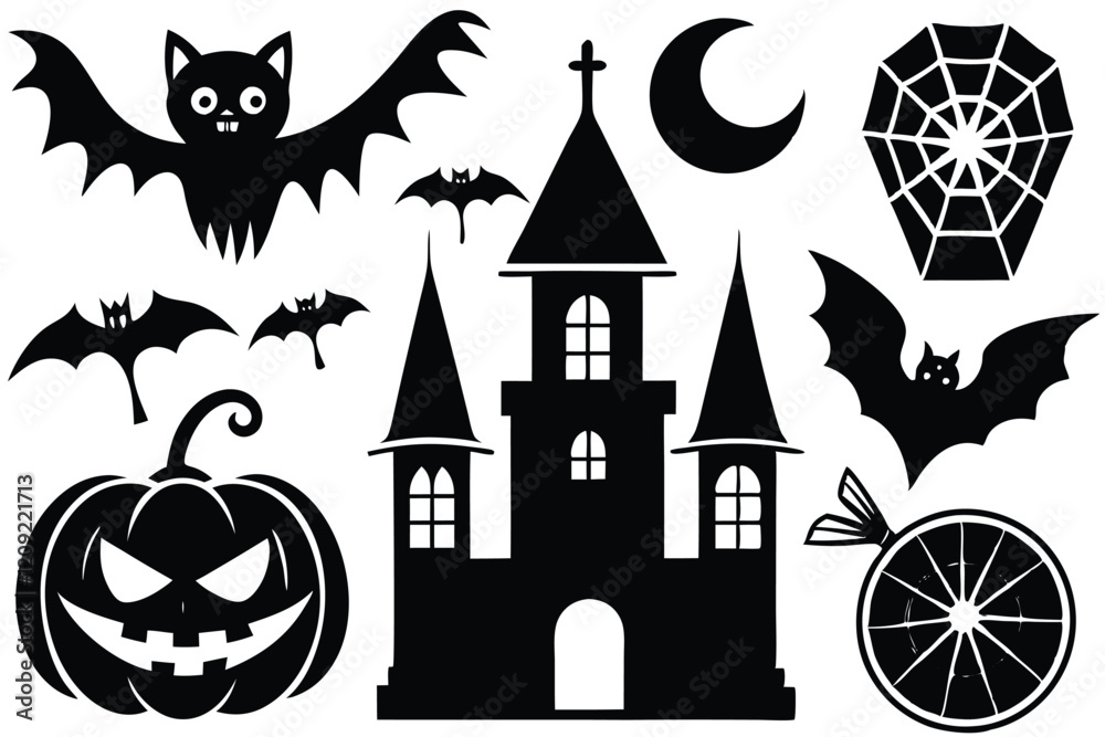 Halloween Icon and Character Vector Illustration Isolated on White Background Halloween Icon and Character Vector Illustration Isolated on White Background