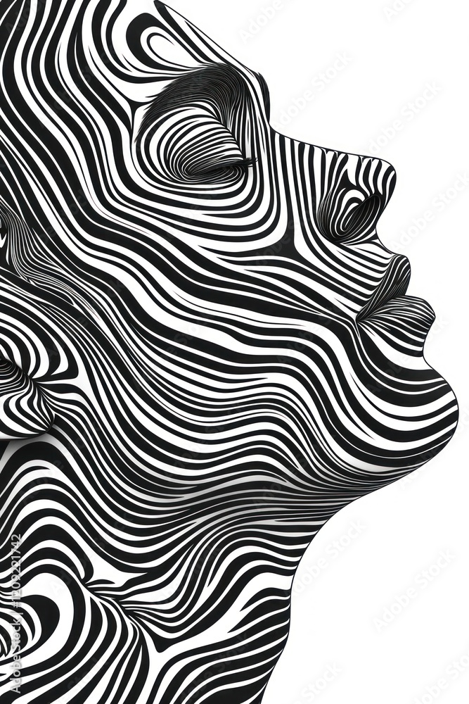 Mind bending flat line illusion illustration art abstract pattern Mind bending flat line illusion illustration art abstract pattern