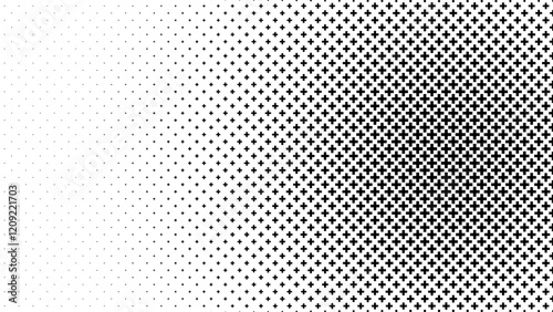 Abstract Geometric Mosaic Gradient Tiles Pattern. Hipster Fashion Design Print Plus Sign Pattern. Halftone Gradient Minimal Background. Vector Illustration.