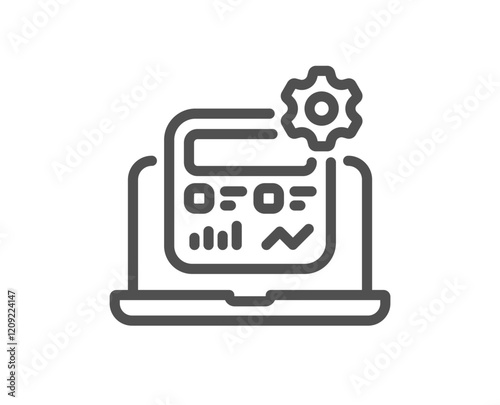 Ui app line icon. Data entry sign. Mobile information symbol. Quality design element. Linear style ui icon. Editable stroke. Vector