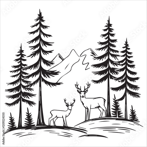 mountain hunting t-shirt design.