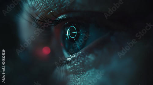 Close-up of eye with digital overlay