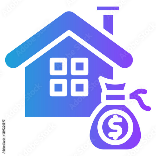 Mortgage glyph gradient icon