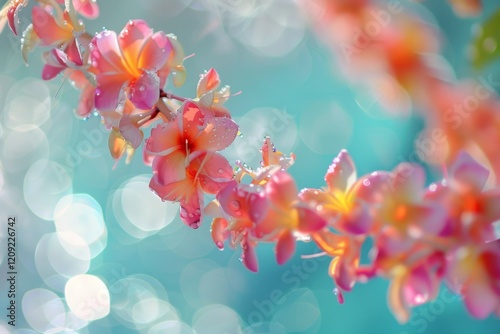 colorful flower on bokeh background