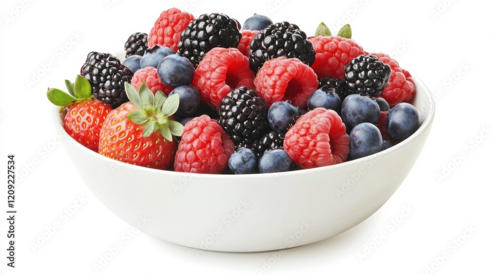 A bowl of vibrant mixed berries including strawberries, blueberries, raspberries A bowl of vibrant mixed berries including strawberries, blueberries, raspberries