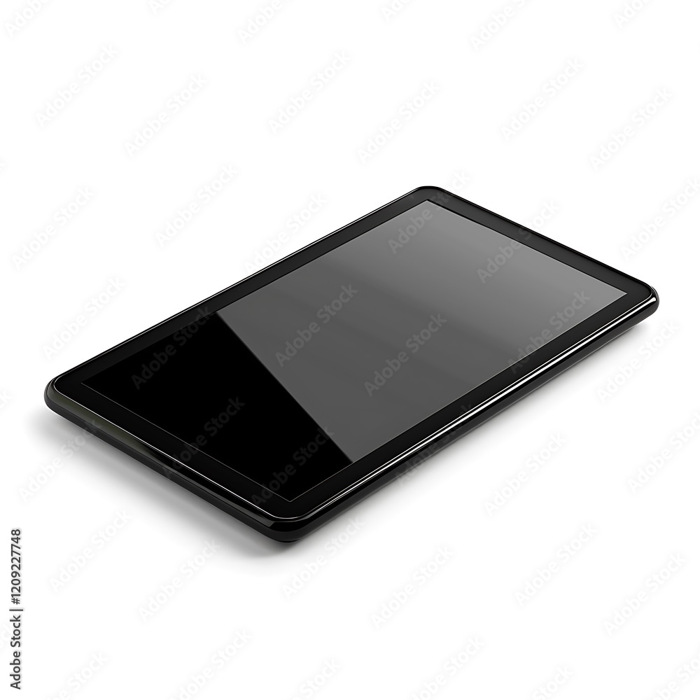 Black Tablet on a Surface: A sleek black tablet rests on a surface, its screen reflecting the ambient light, showcasing its clean lines and modern design. Black Tablet on a Surface: A sleek black tablet rests on a surface, its screen reflecting the ambient light, showcasing its clean lines and modern design.