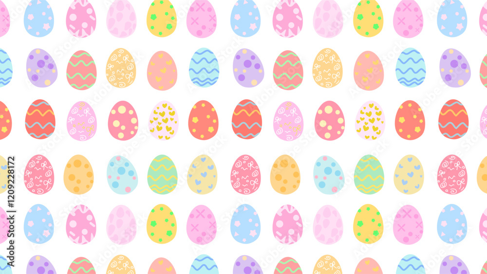 Cute seamless background illustration of Easter eggs. Cute seamless background illustration of Easter eggs.