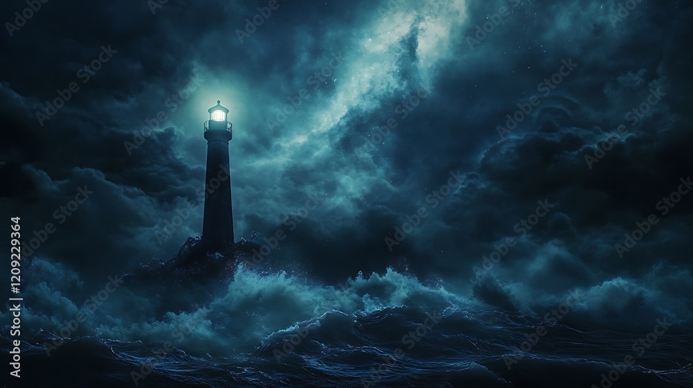 Lighthouse Under the Milky Way: A Night of Serenity Lighthouse Under the Milky Way: A Night of Serenity