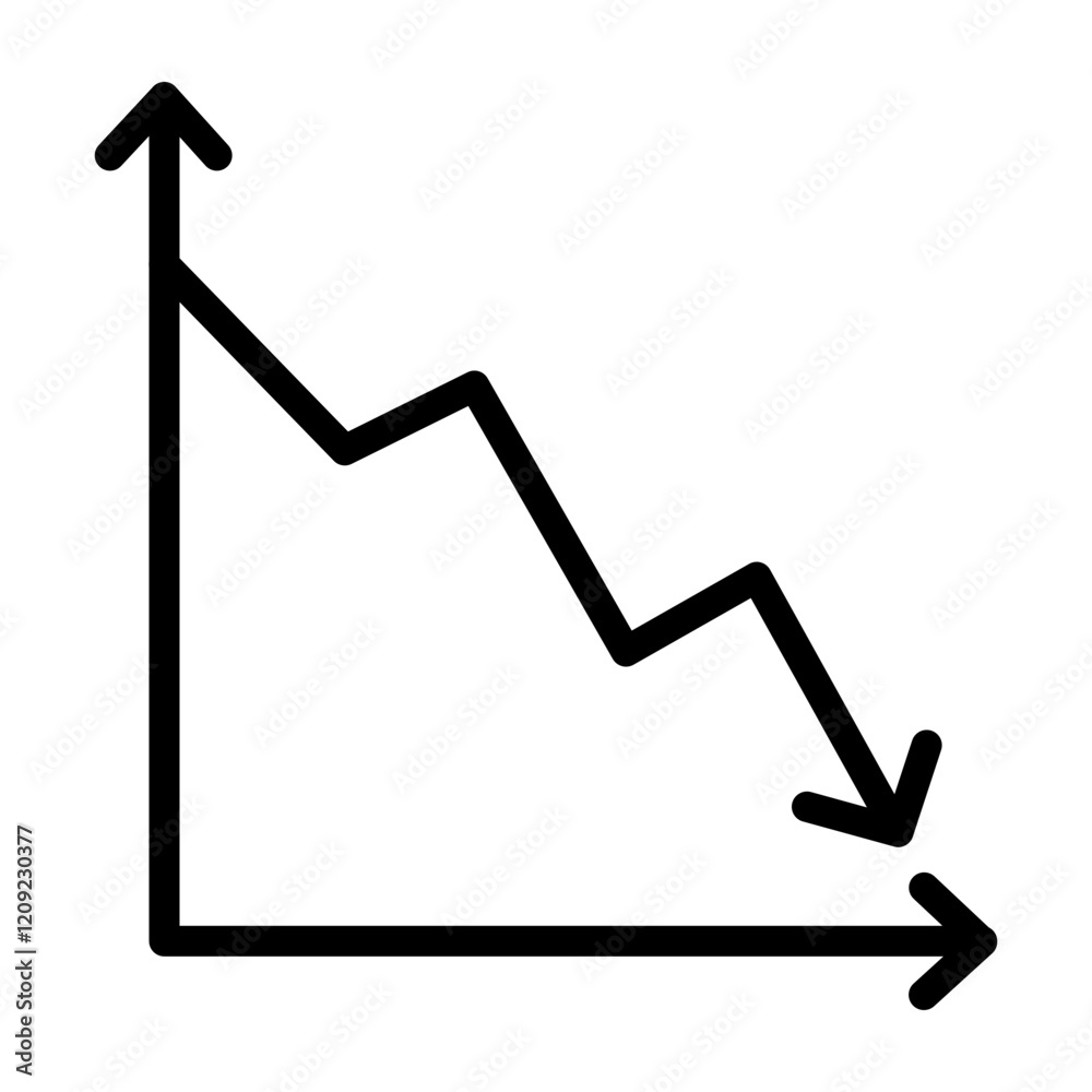 Decline Spike Vector Line Icon Design Decline Spike Vector Line Icon Design