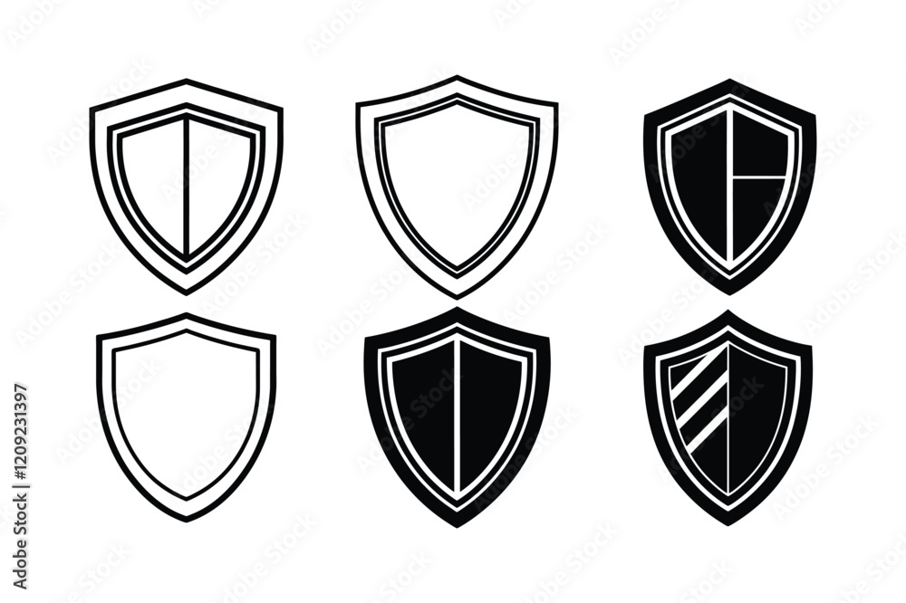 set of shield template for logo design set of shield template for logo design