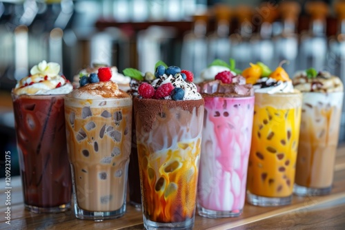 fruit juices drinks in glass