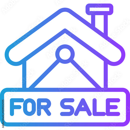 For Sale line gradient icon