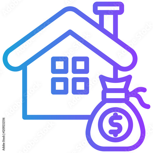 Mortgage line gradient icon