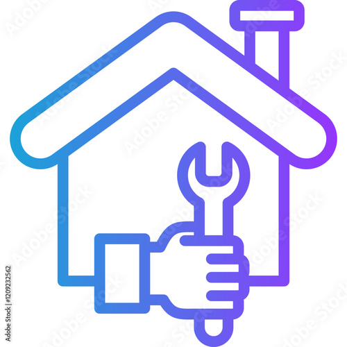 Repair line gradient icon