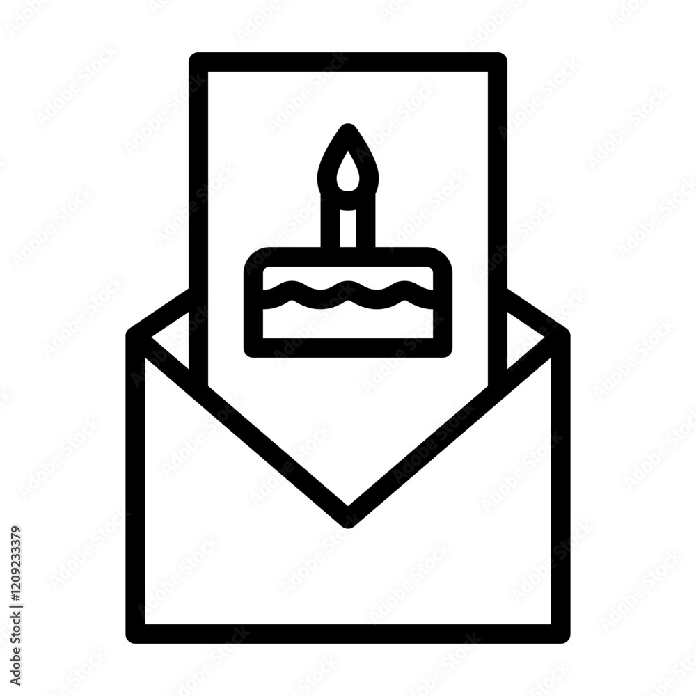 Obraz premium Party Invitation Vector Line Icon Design