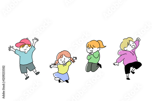 飛び跳ねる子どもたち