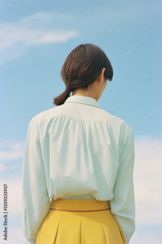 Fototapeta premium Korean woman standing dress adult back