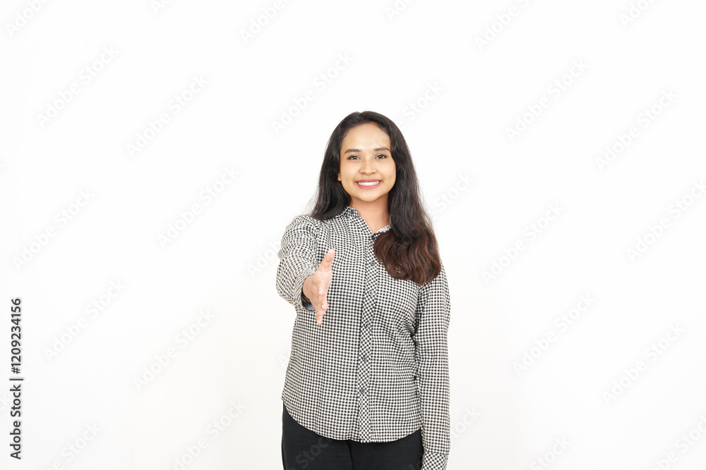 Offering Handshake Of Beautiful Asian Woman Isolated On White Background Offering Handshake Of Beautiful Asian Woman Isolated On White Background