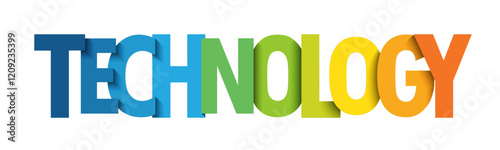 TECHNOLOGY colorful vector typography banner