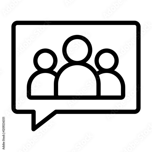 Group Chat Vector Line Icon Design