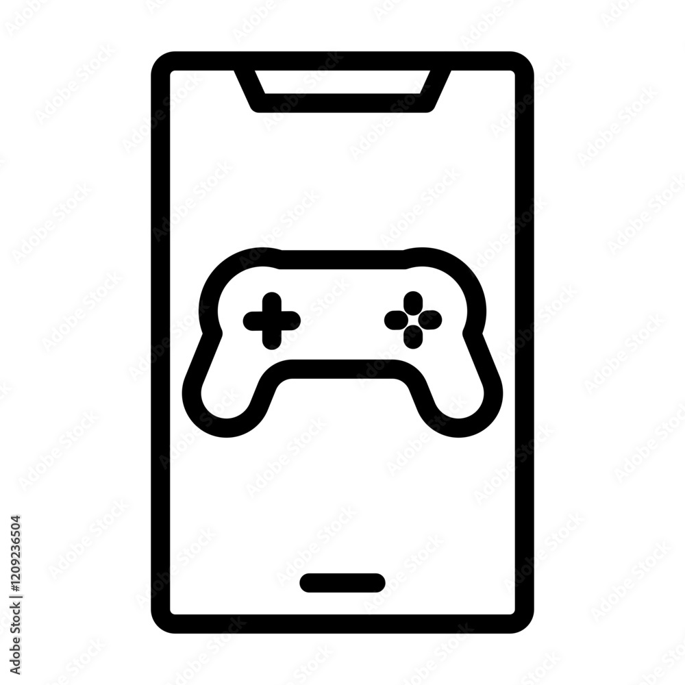 Online Gaming Vector Line Icon Design Online Gaming Vector Line Icon Design