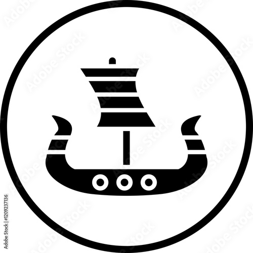 Viking Ship Icon Style