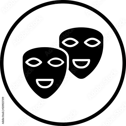 Theater Masks Icon Style