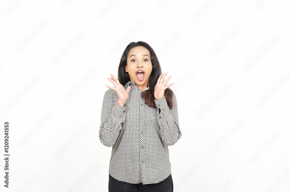 Surprised Expressing Excitement Of Beautiful Asian Woman Isolated On White Background Surprised Expressing Excitement Of Beautiful Asian Woman Isolated On White Background