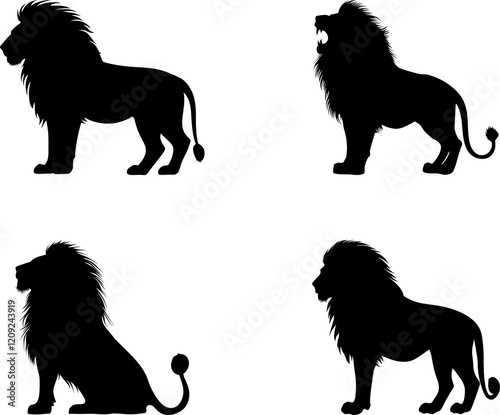 Canvas Print lion silhouette illustration