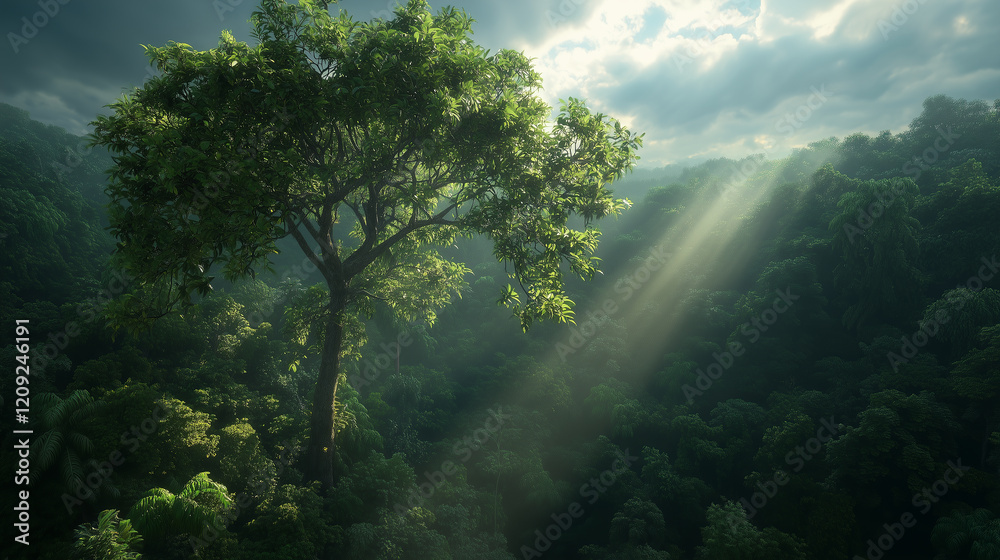 tree wildlife tranquil shade in nature with sunshine ray through jungle forest create beautiful scenery with serene and relaxing feeling tree wildlife tranquil shade in nature with sunshine ray through jungle forest create beautiful scenery with serene and relaxing feeling